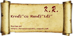 Krnács Renátó névjegykártya