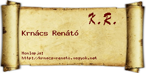 Krnács Renátó névjegykártya